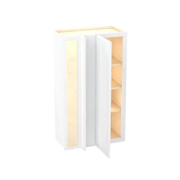 Franklin 24 in. W x 12 in. D x 42 in. H Assembled Plywood Blind Wall Kitchen Cabinet in Vesper White with Soft Close LH