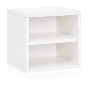 12.6 in. H x 13.4 in. W x 11.2 in. D White zBoard Paperboard Stackable Single Cube Organizer with Shelf
