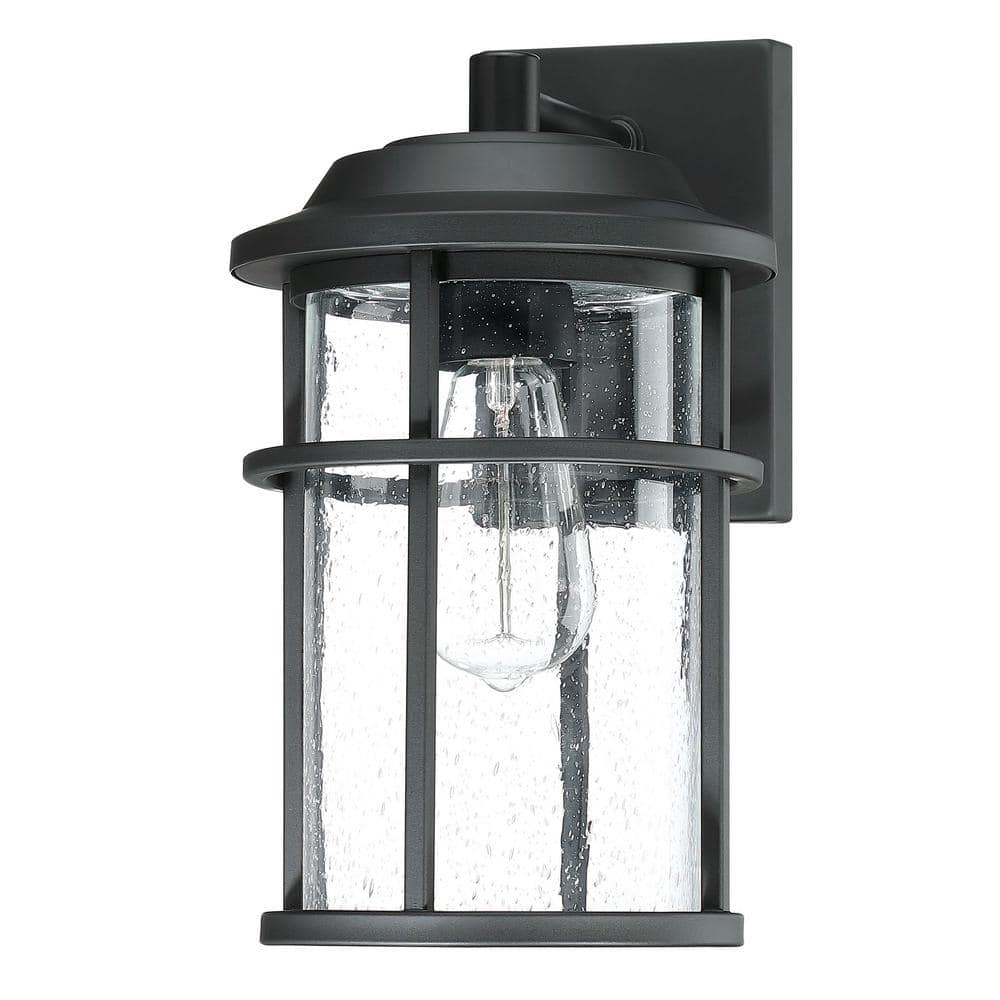 Pia Ricco 1-Light Black Outdoor Wall Lantern E26 Base Max 60-Watt (4-Pack)