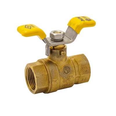 Everbilt 1/2 in. Brass Flat/Square Head-Handle FPT 1-Piece Body Gas Ball  Valve 113-523EB - The Home Depot