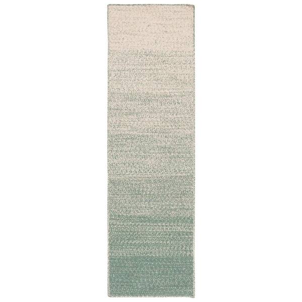 Natural Fiber 2 ft. x 8 ft. Natural/Green Ombre Runner Rug