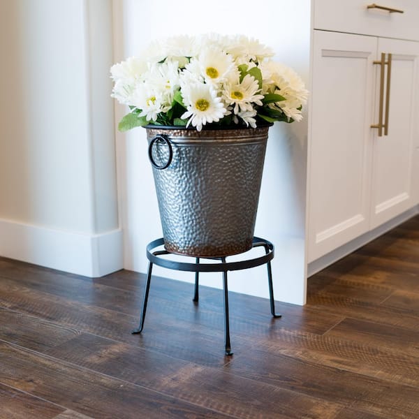 Indoor Outdoor Iron Diamond Shaped Argyle Plant Stand I (8 in. Tall) Roman Bronze Powder Coat Finish