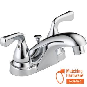 Foundations 4 in. Centerset Double Handle Bathroom Faucet in Polished Chrome
