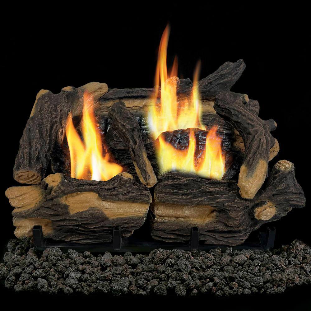 30,000 BTU Heating Ventless Gas Log Set with 18 Dual Fuel Technology