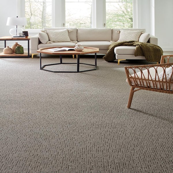 Smooth Summer Marina Gray 37 oz. Polyester Pattern Carpet - Installation Required