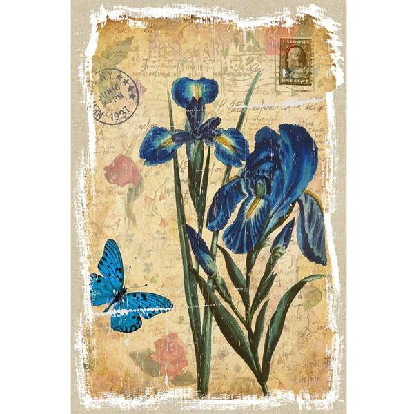 Yosemite Home Decor 24 in. x 16 in. "Blue Iris" Printed Canvas Wall Art