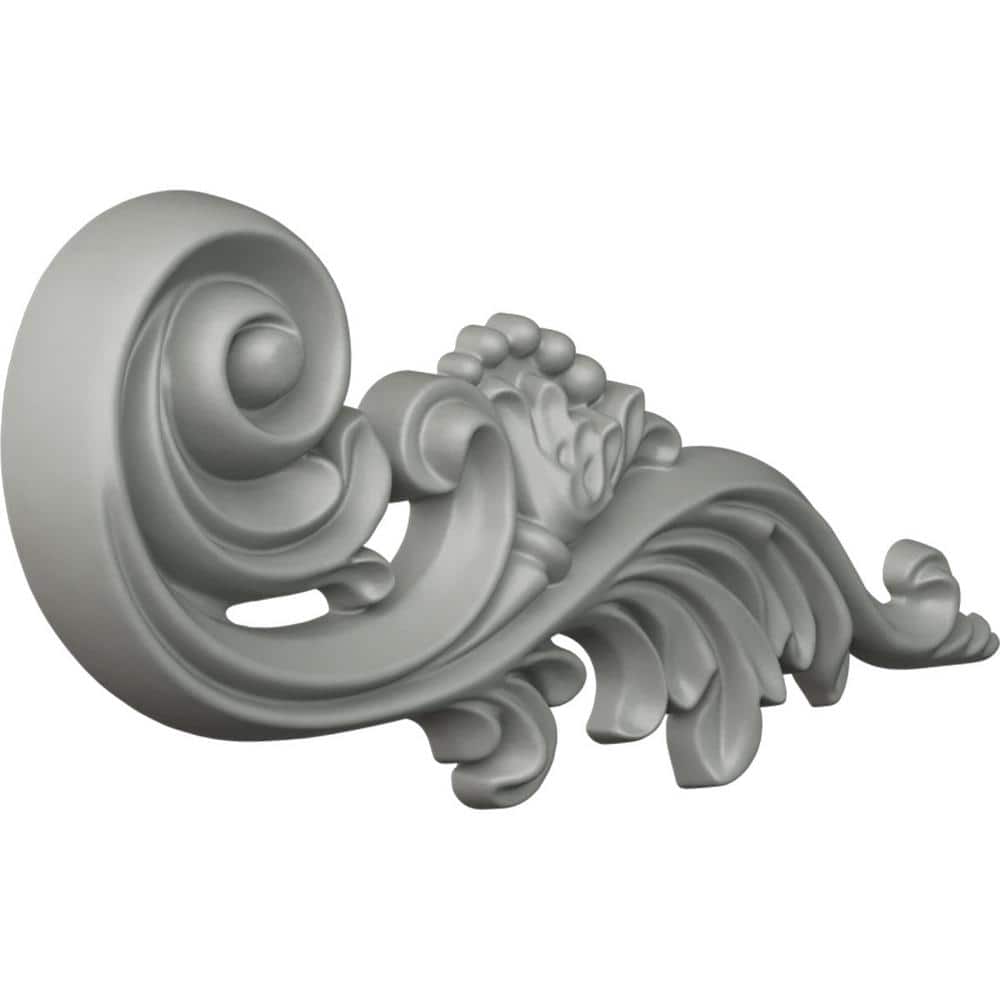 Primed White Polyurethane Architectural Scroll Onlay