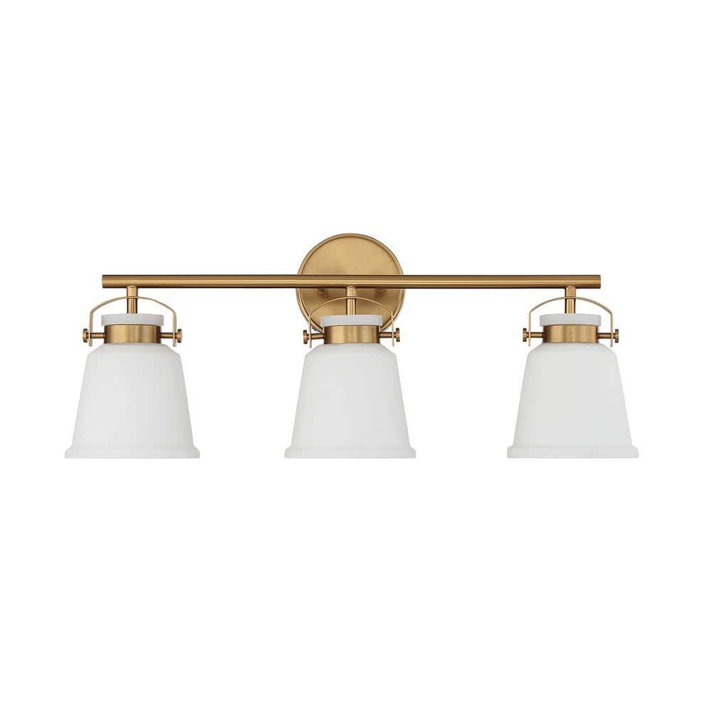Kaden Warm Brass 3-Light Bathroom Vanity Fixture