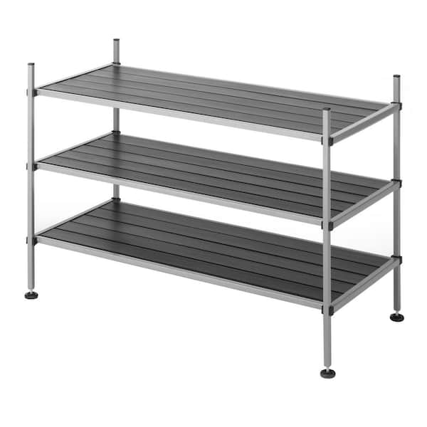 25.5 in. W x 17 in. H x 12 in. W 3-Tier Metal Storage Shelf in Black