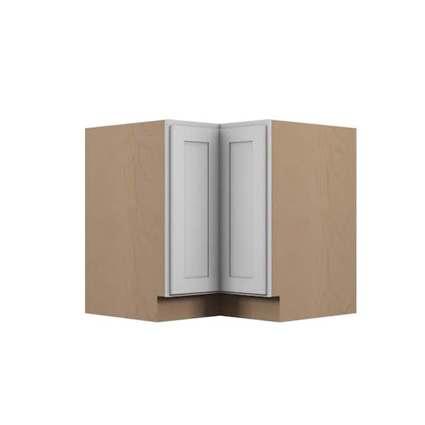 Bedford Shaker 33 in. W x 34.5 in. H x 24 in. D in Painted White Plywood Assembled Corner Lazy Susan Base-Left