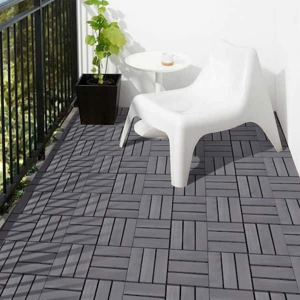 Siavonce 20 PCS Interlocking Deck Tiles Striped Pattern, 12&quot