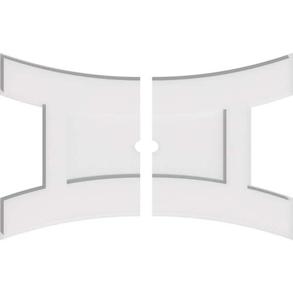 Ekena Millwork 24 in. W x 16 in. H x 1 in. ID x 1 in. P Haven Architectural Grade PVC Contemporary Ceiling Medallion (2-Piece)
