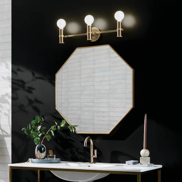 Torche 24.25 in. 3-Light Champagne Bronze Modern Bathroom Vanity Light
