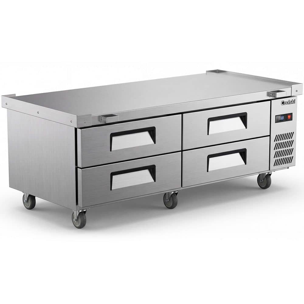 72 in. 5.71 cu. ft. Commercial Chef Base Refrigerator with 4 Drawers in Stainless Steel