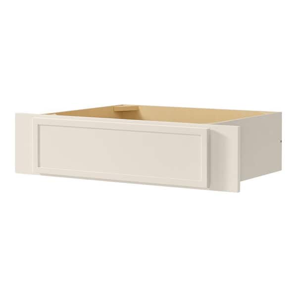 Leyton 30 in. W x 21 in. D x 7.5 in. H Ready To Assemble Plywood Slim Shaker Knee Drawer Base Cabinet in Antique White