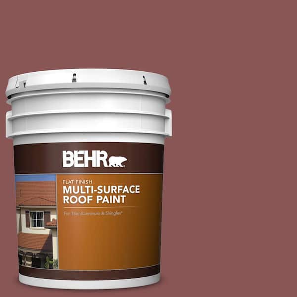 BEHR 5 gal. #PPU1-09 Red Willow Flat Multi-Surface Exterior Roof Paint