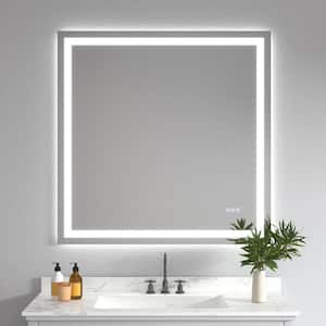 36 in. W x 36 in. H Square Frameless LED Anti-Fog Wall Bathroom Vanity Mirror, Backlit & Front Light