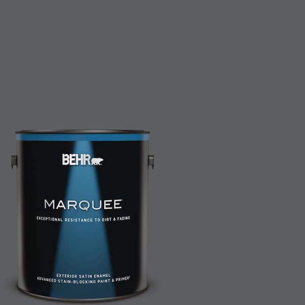 BEHR MARQUEE 1 gal. #N500-6 Graphic Charcoal Satin Enamel Exterior Paint & Primer