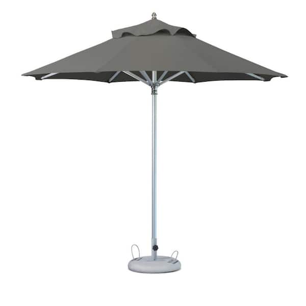 HomeRoots 10 ft. Market Patio Umbrella in Charcoal