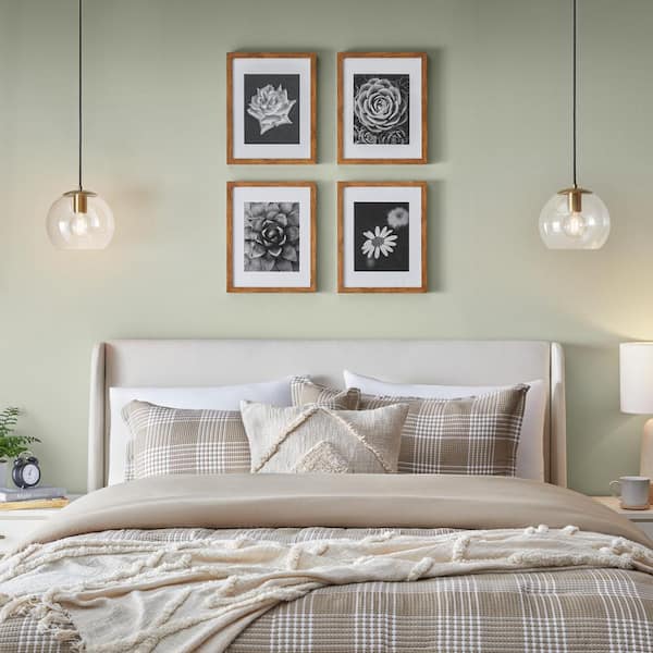 11 in. x 14 in. Matted to 8 in. x 10 in. Walnut Gallery Wall Picture Frames (Set of 4)