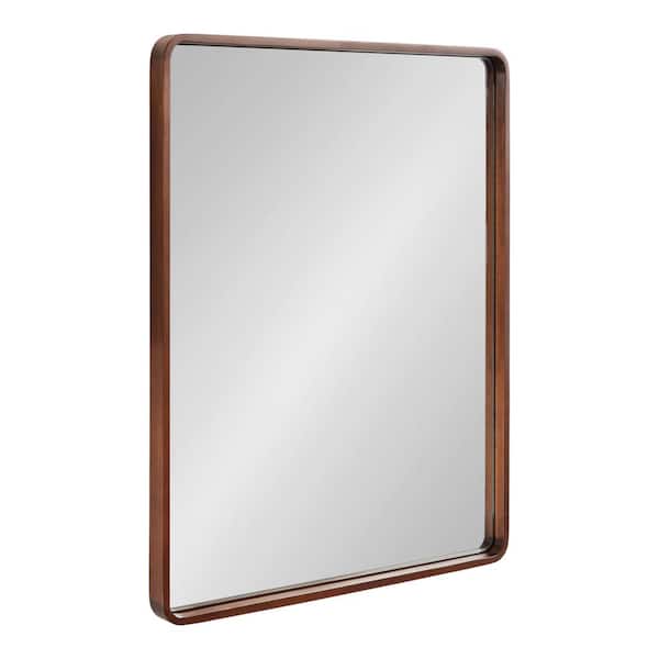 Kate and Laurel Valenti 24.02 in. W x 30.00 in. H Walnut Brown Rectangle Transitional Framed Decorative Wall Mirror