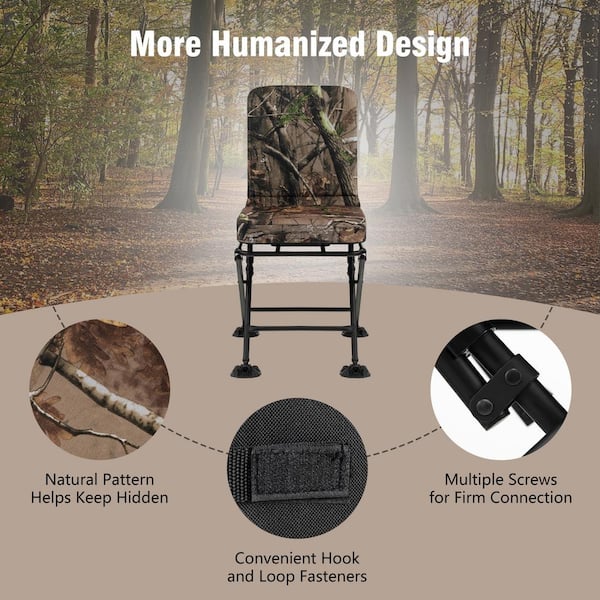 Costway Folding Silent Swivel Blind 360°Swivel Hunting Chair with