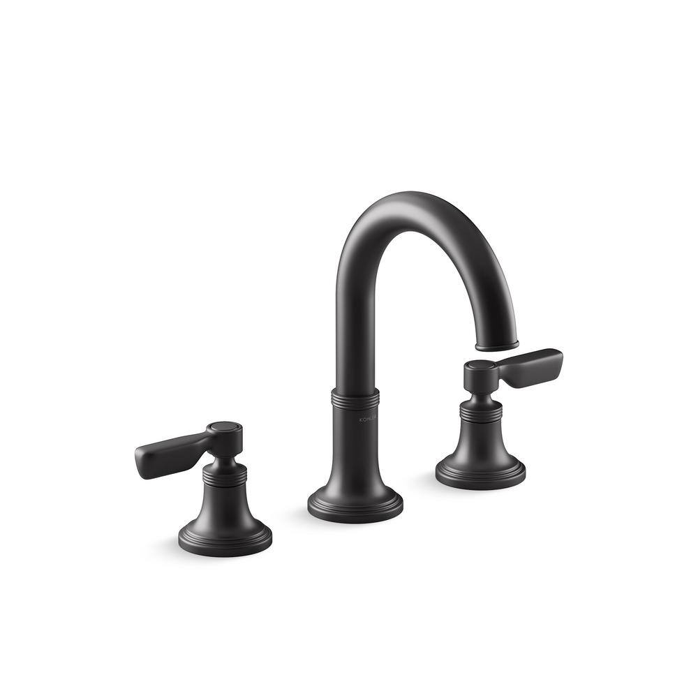 Paces 8 in. Widespread Double Handle Bathroom Faucet with Lever Handles in Matte Black price history on PriceWatchPro