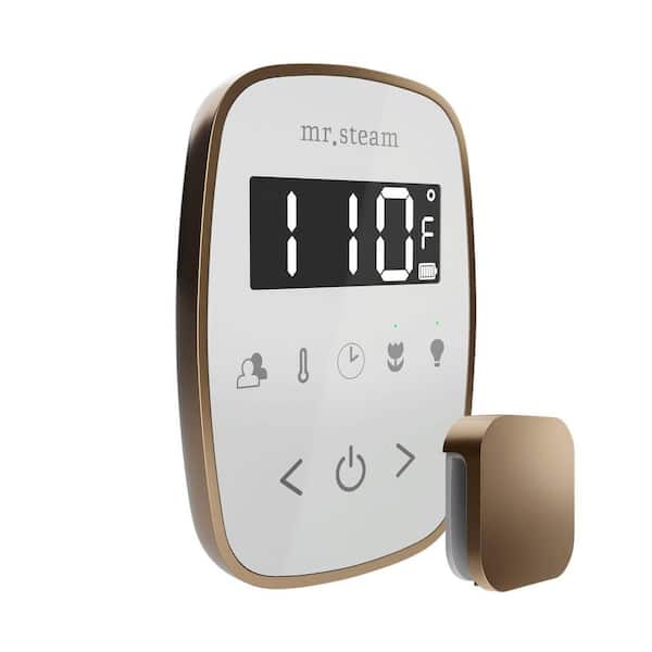 TempoFlex Steam Shower Control and Steamhead in White Nouveau Bronze