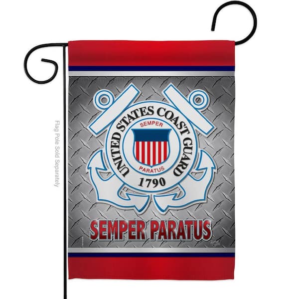 13 in. x 18.5 in. Semper Paratus US Coast Guard Garden Double-Sided Armed Forces Decorative Vertical Flags