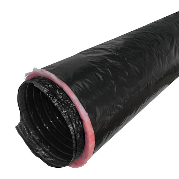 Mobile Home 12 in. x 25 ft. Insulated Flexible Duct R4. 2 Black Jacket