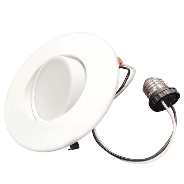 Bulbrite 4 in. Adjustable 3000K Integrated LED White Retrofit, 65-Watt Equivalent Dimmable LED Recessed Lighting Kit (4-Pack)