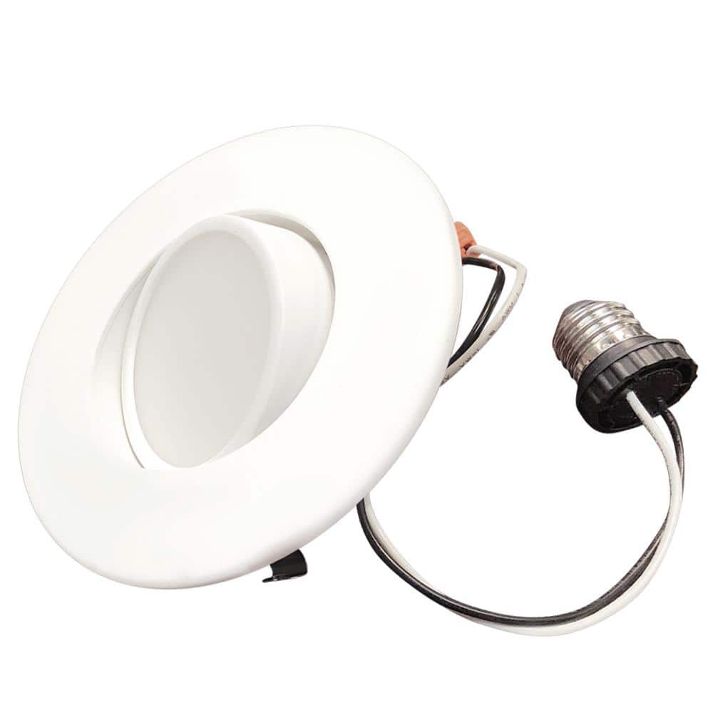 4 in. Adjustable 3000K Integrated LED White Retrofit, 65-Watt Equivalent Di