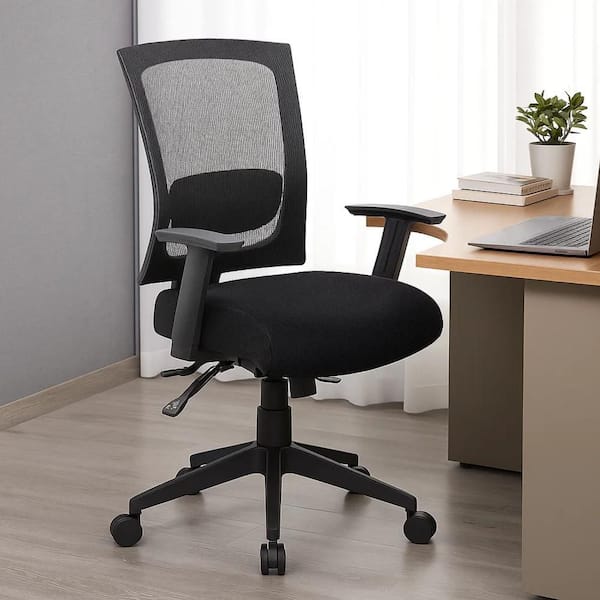 Oyo Polyester Rolling Task Chair in Black Arms