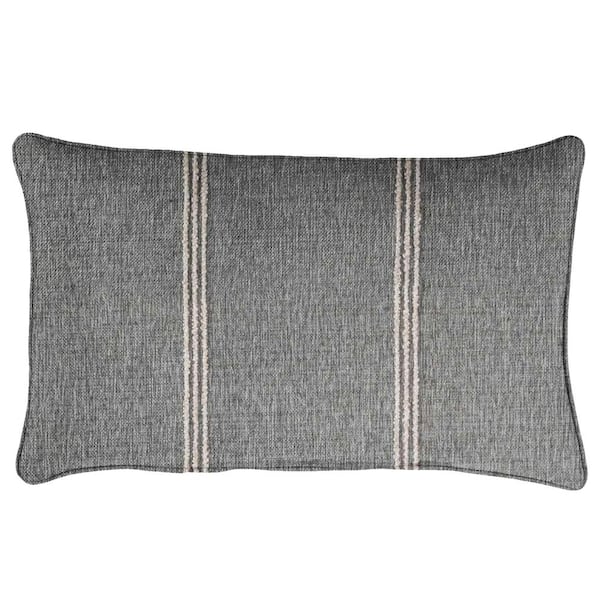SORRA HOME Sorra Home Sunbrella Lengthen Stone Rectangle Outdoor Lumbar Pillow
