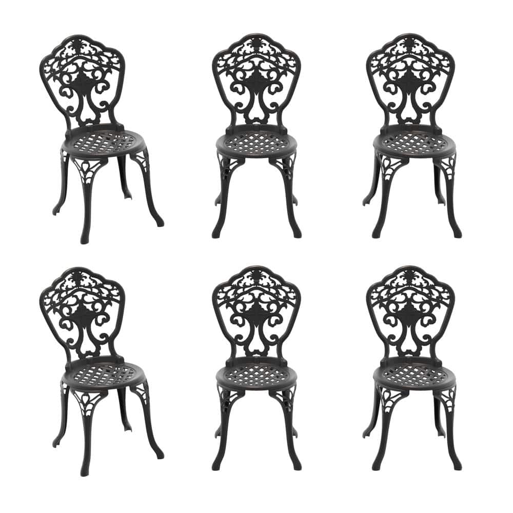 6-Piece Black Metal Outdoor Dining Chair price history on PriceWatchPro