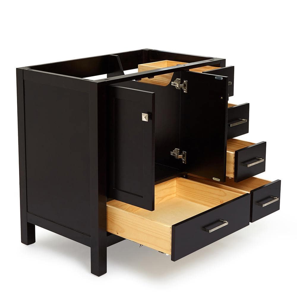 Cambridge 36" Espresso Solid Wood Freestanding Vanity Cabinet
