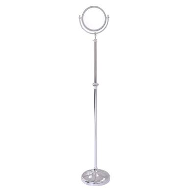 Adjustable Height Floor 10.5 in. x 56 in. Standing Make-Up Mirror 8 in. Dia with 5X Magnification in Polished Chrome