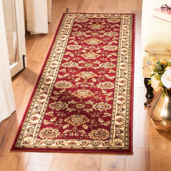 Lyndhurst 2 x 10 Red/Ivory Palmette Runner Rug