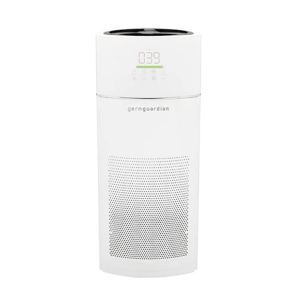 GermGuardian 1943 sq. ft. Air Purifier in White with 360-Degree HEPA Filter, Air Quality Monitor, Timer for Large Rooms