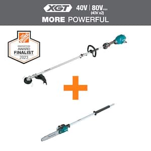 40V Max XGT Brushless Cordless Couple Shaft Power Head & 17" String Trimmer Attachment with 10" Pole Saw Attachment