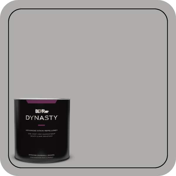 BEHR DYNASTY 1 qt. #N520-3 Flannel Gray One-Coat Hide Eggshell Enamel Interior Stain-Blocking Paint and Primer