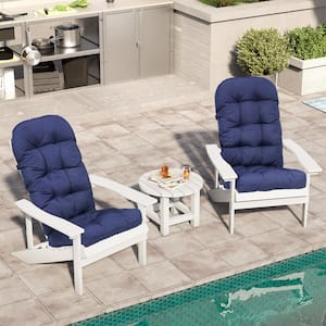 1-Piece Deep Seating Outdoor Adirondack Chair Cushion in Navy Blue