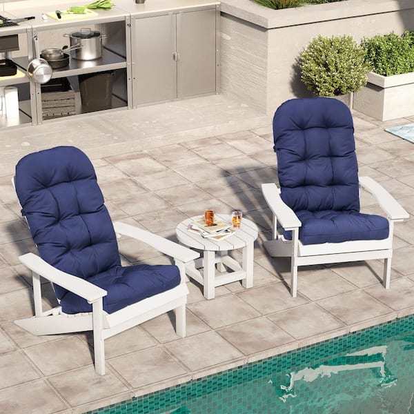 Crestlive Products 1-Piece Deep Seating Outdoor Adirondack Chair Cushion in Navy Blue