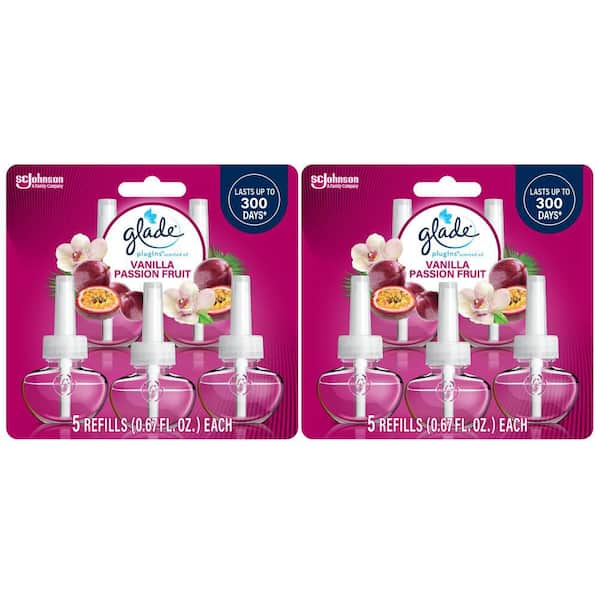 Glade 3.35 fl. oz. Vanilla Passion Fruit PlugIns Scented Oil Refill (10-Count) (2-Pack)