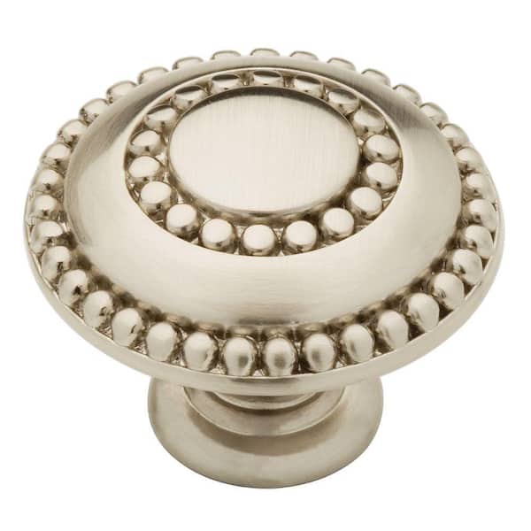 Liberty Liberty Double Beaded 1-3/8 in. (35 mm) Satin Nickel Round Cabinet Knob