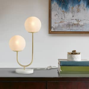 Zusa 20 in. Gold/White Table Lamp