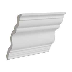 3-15/16 in. x 3-15/16 in. x 6 in. Long Plain Polyurethane Crown Moulding Sample