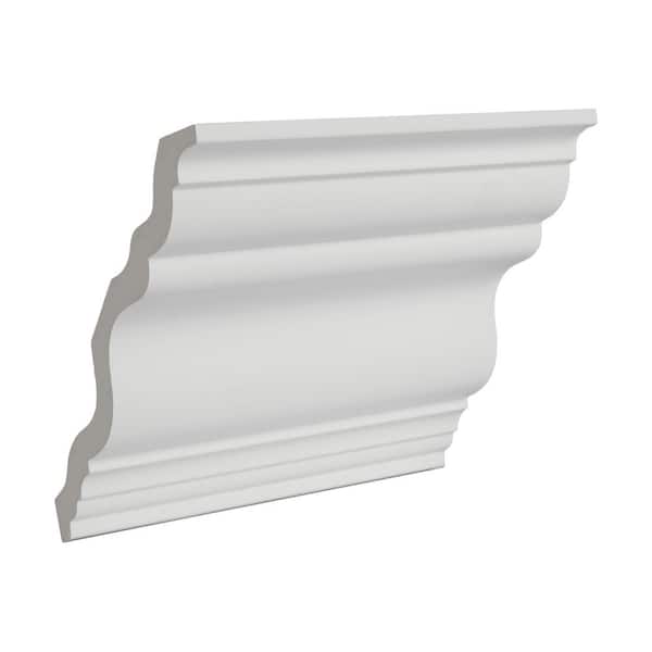 American Pro Decor 3-15/16 in. x 3-15/16 in. x 6 in. Long Plain Polyurethane Crown Moulding Sample