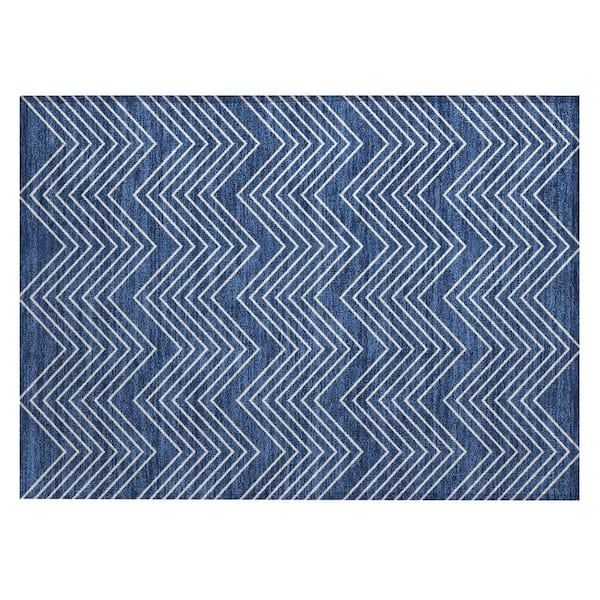 Chantille Machine Washable Indoor/Outdoor Abstract ACN2390 Navy 2 ft. x 3 ft. Accent Rug