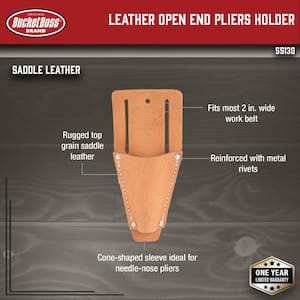 Classic Series Saddle Leather Open End Pliers and Tool Holder for Work Tool Belts